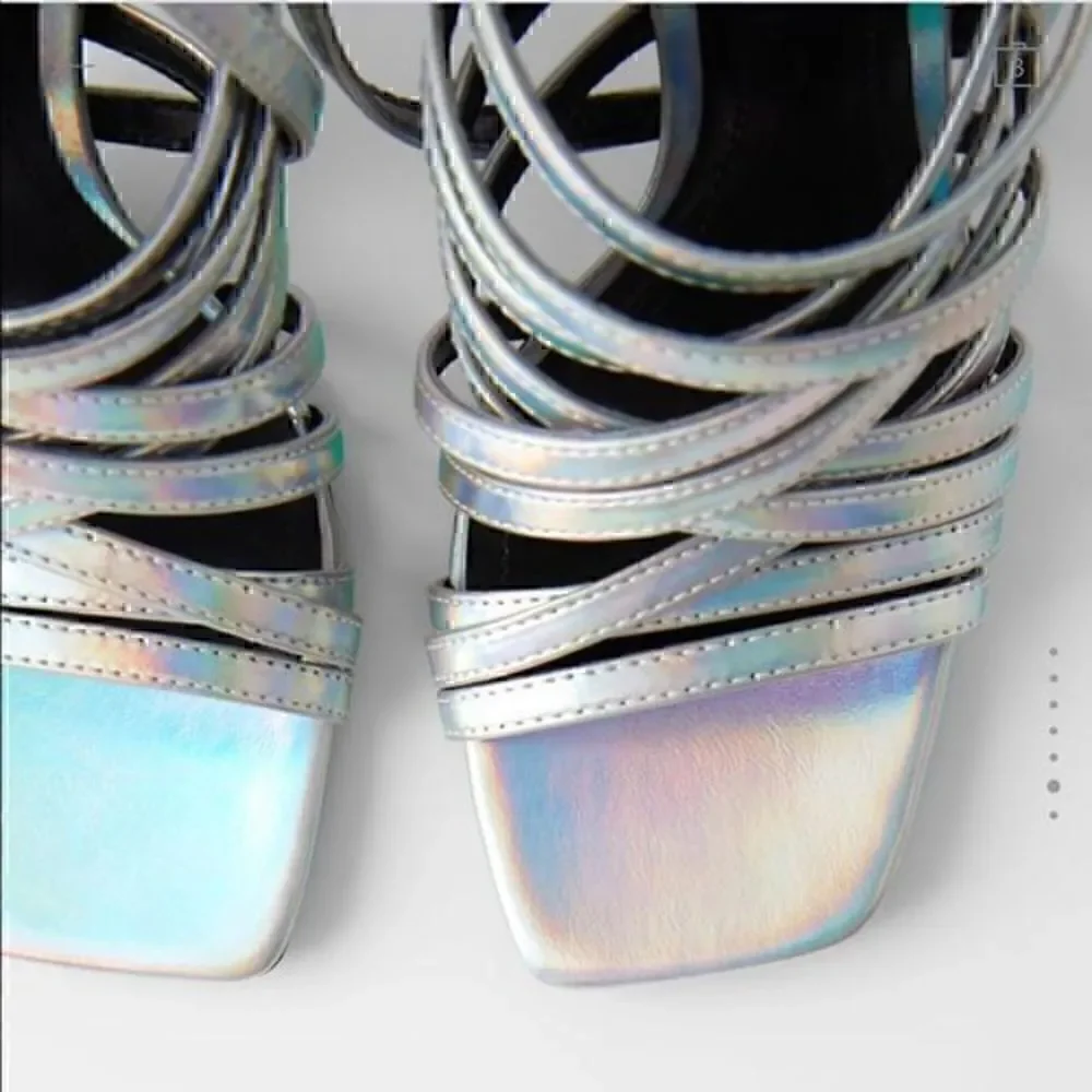 ZARA multi strap iris-decent high heeled sandals 3301/510 - Picture 11 of 13